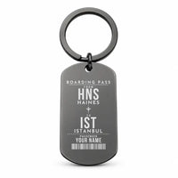 Thumbnail for Haines Airport HNS - Key Chain - Customizable Boarding Pass - Black