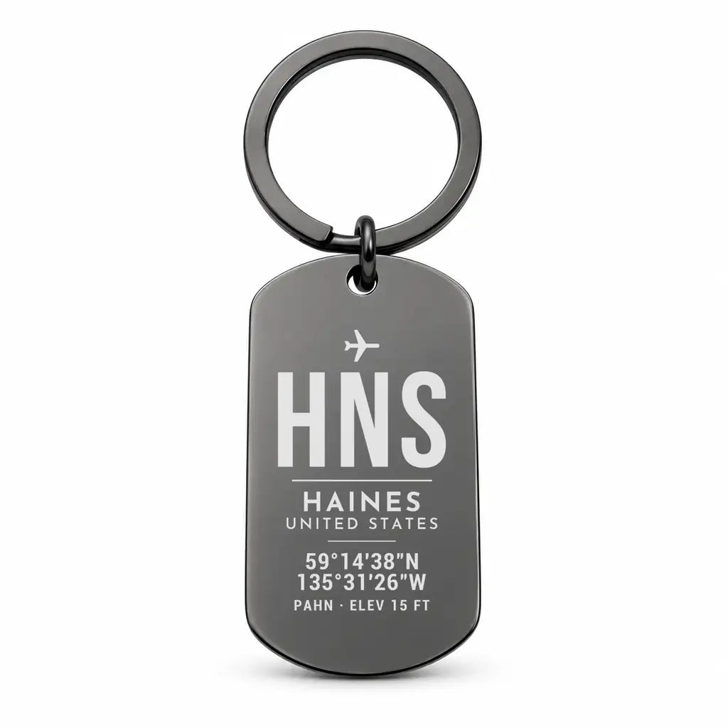 Haines Airport HNS - Key Chain - Original Design - Black