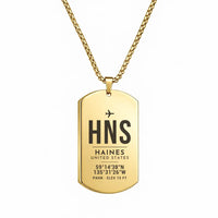 Thumbnail for Haines Airport HNS - Necklace - Original Design - Gold
