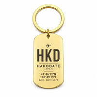 Thumbnail for Hakodate Airport HKD - Key Chain - Original Design - Gold