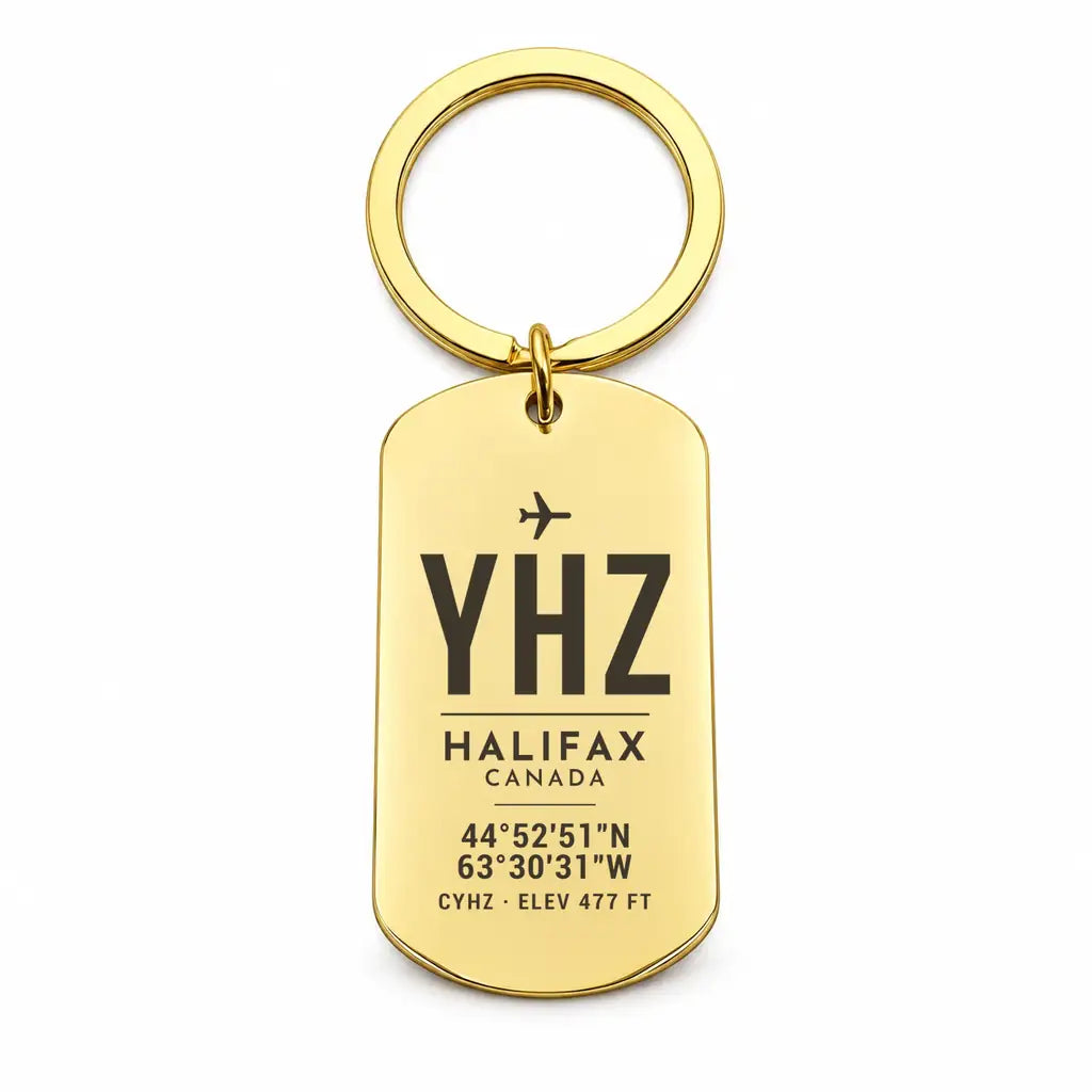 Halifax Stanfield International Airport YHZ - Key Chain - Original Design - Gold