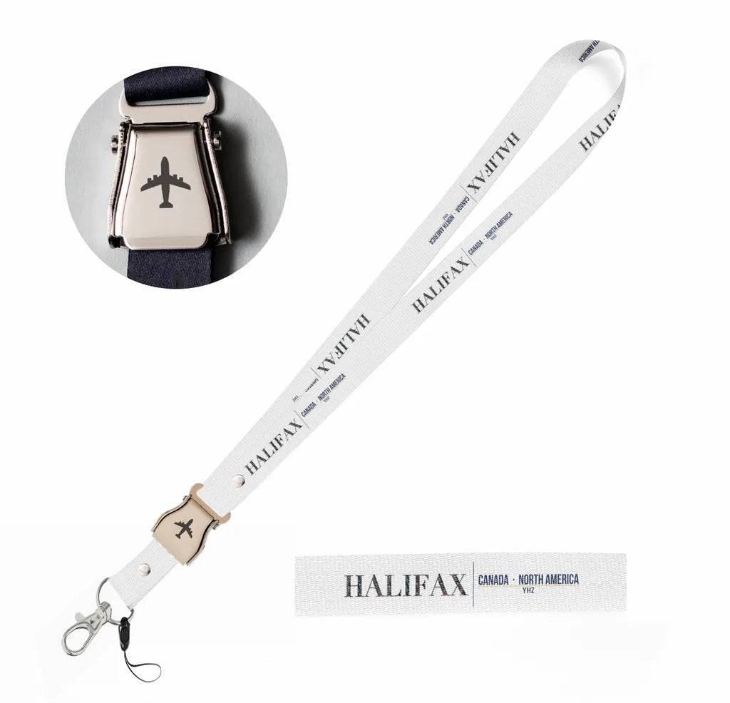 Halifax City Series seat belt lanyard - white