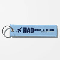 Thumbnail for Halmstad Airport (HAD) Aviator Key Chains - Light Blue