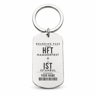 Thumbnail for Hammerfest Airport HFT - Key Chain - Customizable Boarding Pass - Silver