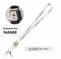 Thumbnail for Hampi City Series seat belt lanyard - white with name