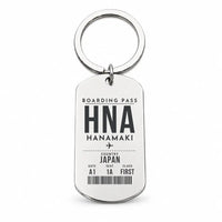 Thumbnail for Hanamaki Airport HNA - Key Chain - Boarding Pass Style - Silver