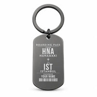 Thumbnail for Hanamaki Airport HNA - Key Chain - Customizable Boarding Pass - Black