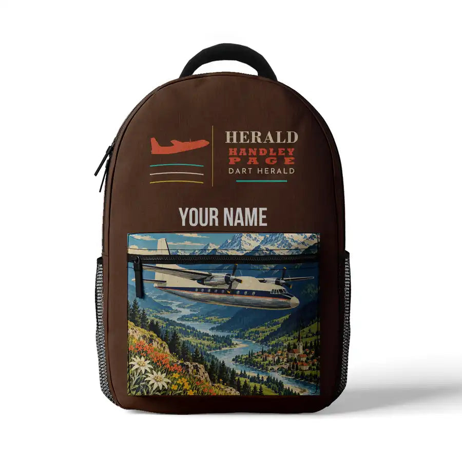 Handley Page HPR.7 Dart Herald - 3D Backpack - Brown + Name