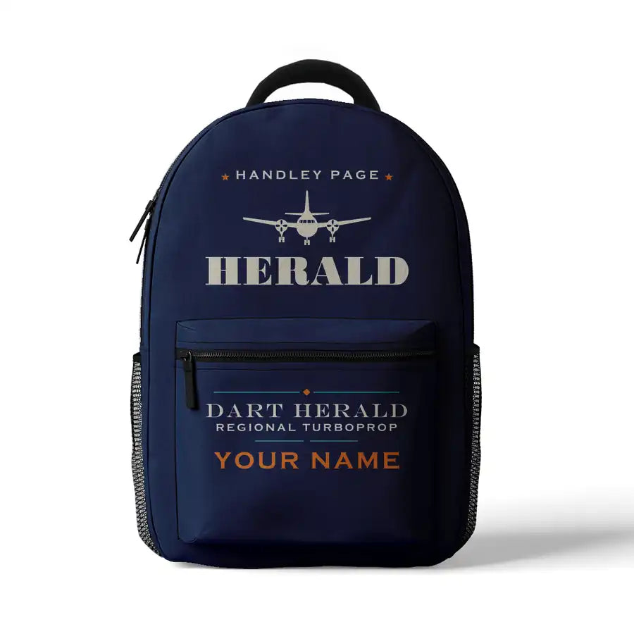 Handley Page HPR.7 Dart Herald - 3D Backpack - Heritage + Name - Dark Blue