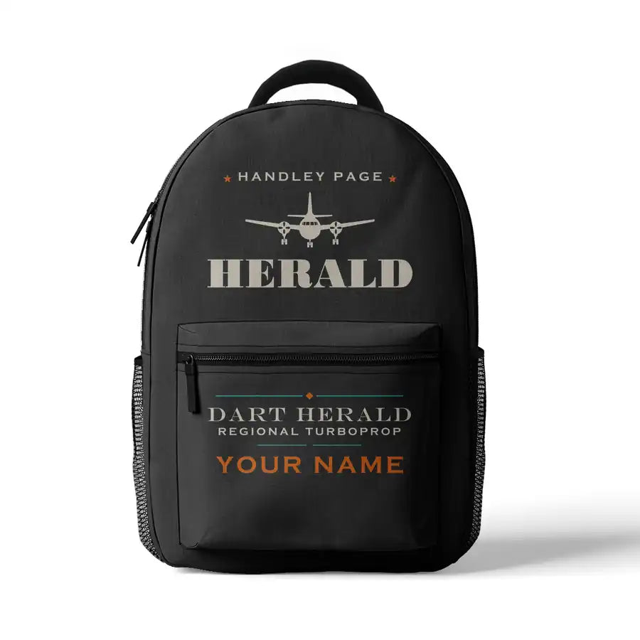 Handley Page HPR.7 Dart Herald - 3D Backpack - Heritage + Name - Gray
