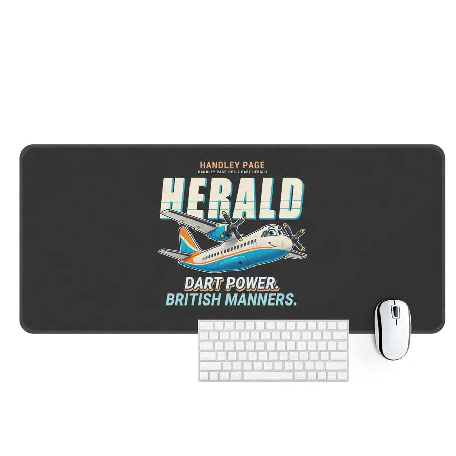 Handley Page HPR.7 Dart Herald - Cartoon - Desk Mat - Black
