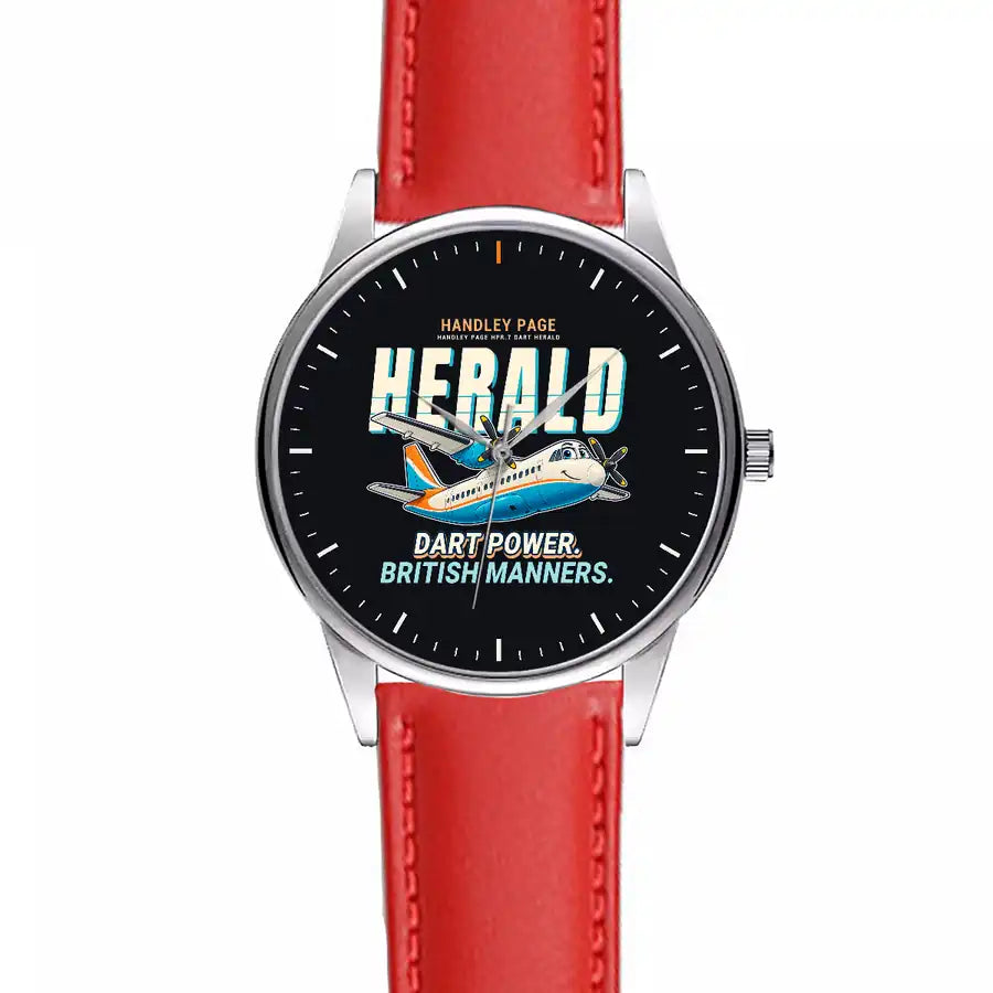 Handley Page HPR.7 Dart Herald - Cartoon - Leather Strap - Red Leather Strap