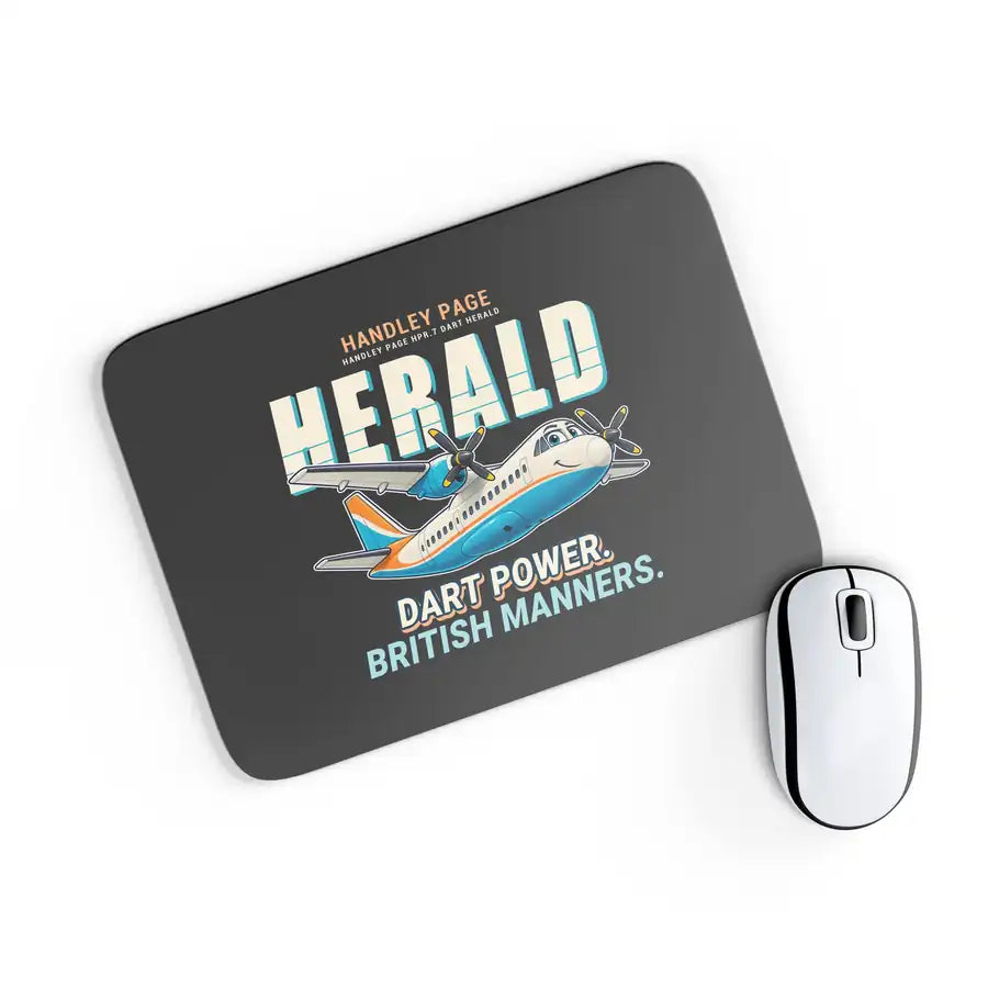 Handley Page HPR.7 Dart Herald - Cartoon - Mouse Pad - Black