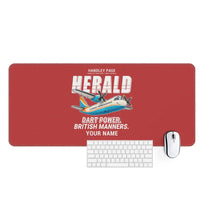Thumbnail for Handley Page HPR.7 Dart Herald - Cartoon + Name - Desk Mat - Red