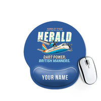 Thumbnail for Handley Page HPR.7 Dart Herald - Cartoon + Name - Ergonomic Mouse Pad - Blue