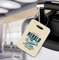 Thumbnail for Handley Page HPR.7 Dart Herald - Cartoon + Name - Luggage Tag - Beige