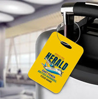 Thumbnail for Handley Page HPR.7 Dart Herald - Cartoon + Name - Luggage Tag - Yellow