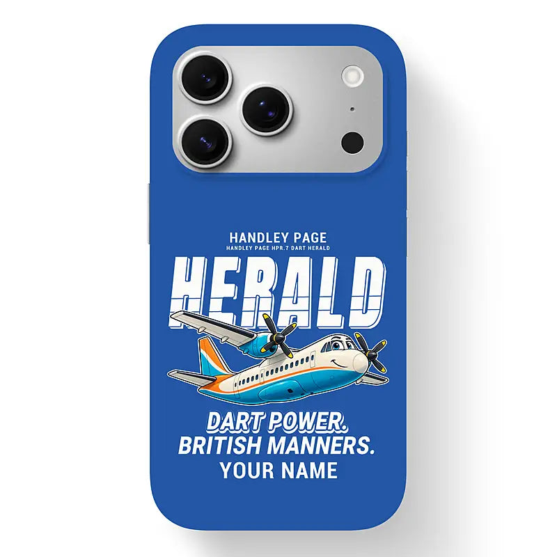 Handley Page HPR.7 Dart Herald - Cartoon + Name - MagSafe iPhone 17 Pro - Blue