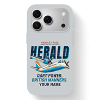 Thumbnail for Handley Page HPR.7 Dart Herald - Cartoon + Name - MagSafe iPhone 17 Pro - Light Gray