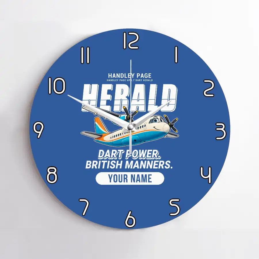 Handley Page HPR.7 Dart Herald - Cartoon + Name - No Frame - Blue