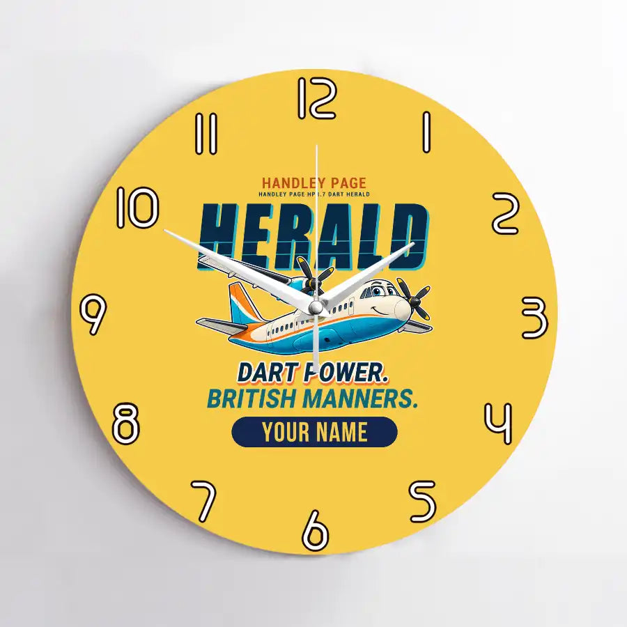 Handley Page HPR.7 Dart Herald - Cartoon + Name - No Frame - Yellow