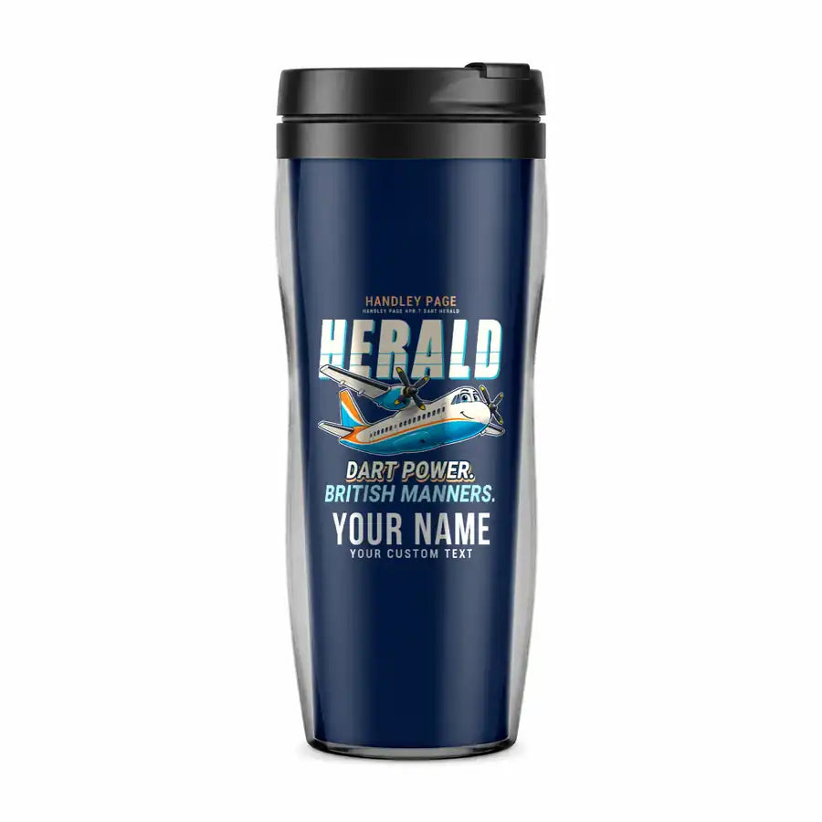 Handley Page HPR.7 Dart Herald - Cartoon + Name - Plastic (No Holder) - Dark Blue