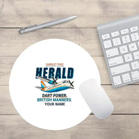 Thumbnail for Handley Page HPR.7 Dart Herald - Cartoon + Name - Round Mouse Pad - White