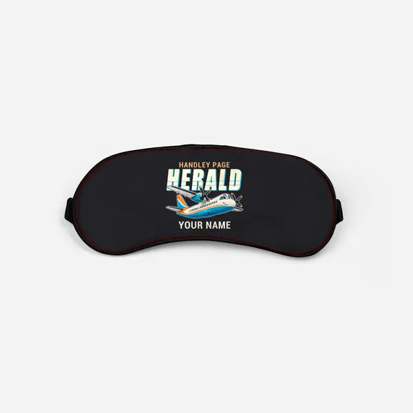 Handley Page HPR.7 Dart Herald - Cartoon + Name - Sleep Mask - Black