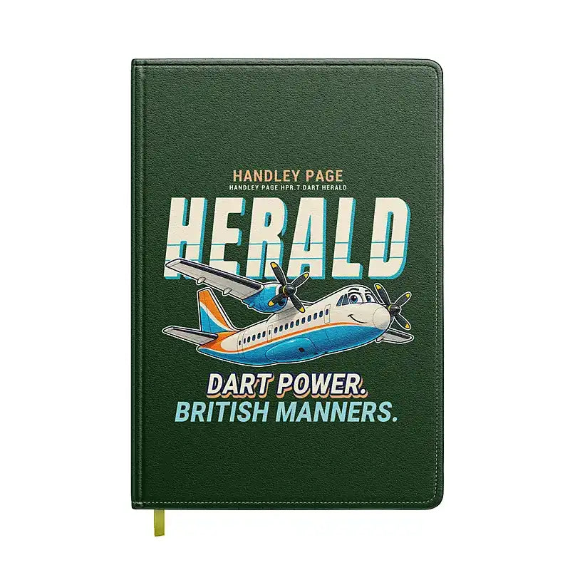 Handley Page HPR.7 Dart Herald - Cartoon - Notebook - Dark Green