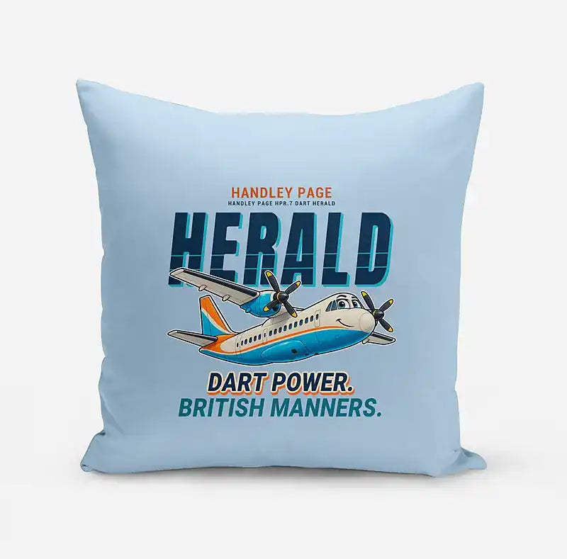 Handley Page HPR.7 Dart Herald - Cartoon - Pillow - Light Blue