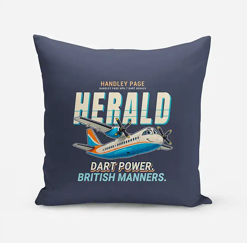 Handley Page HPR.7 Dart Herald - Cartoon - Pillow - Navy Blue