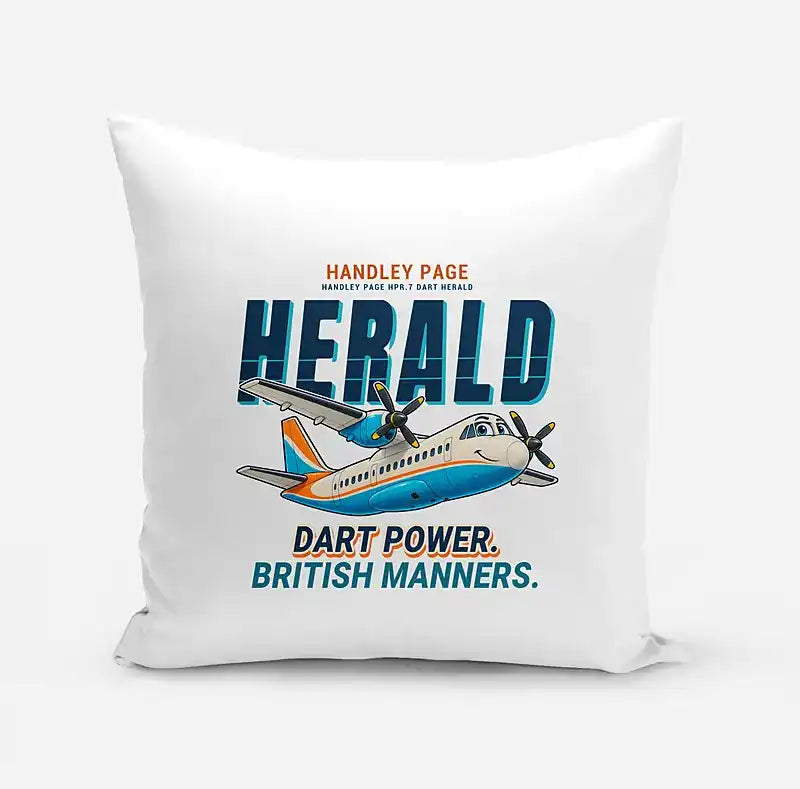Handley Page HPR.7 Dart Herald - Cartoon - Pillow - White