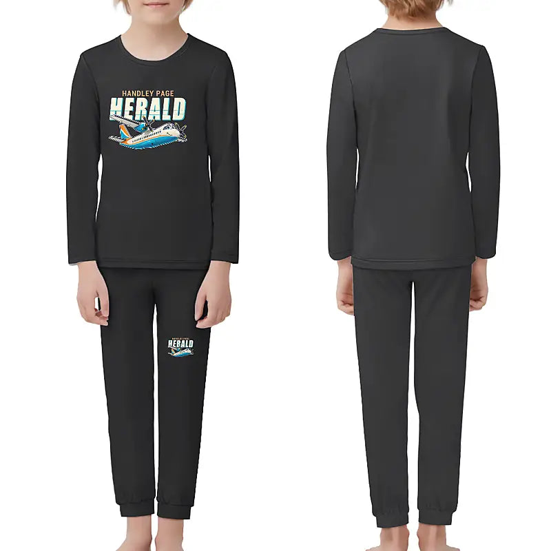 Handley Page HPR.7 Dart Herald - Children Pajamas - Cartoon Chest - Black