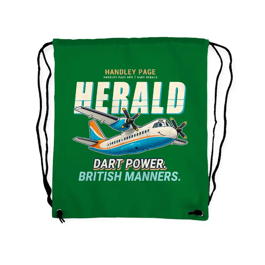 Handley Page HPR.7 Dart Herald - Drawstring Bag - Cartoon - Green