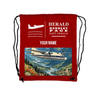 Thumbnail for Handley Page HPR.7 Dart Herald - Drawstring Bag - Classic + Name - Red