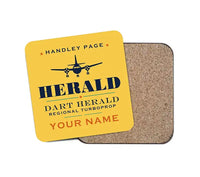 Thumbnail for Handley Page HPR.7 Dart Herald - Heritage + Name - Coaster - Yellow
