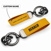 Thumbnail for Handley Page HPR.7 Dart Herald - Leather Key Chain - Horseshoe Buckle - Heritage - Yellow + Name