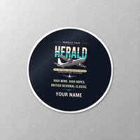 Thumbnail for Handley Page HPR.7 Dart Herald - Original + Name - Circle Sticker - Close-up