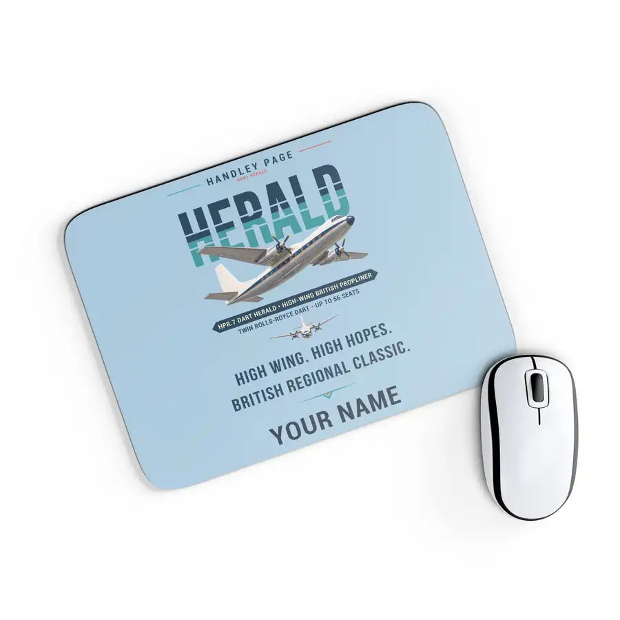 Handley Page HPR.7 Dart Herald - Original + Name - Mouse Pad - Light Blue