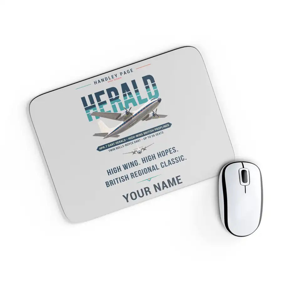 Handley Page HPR.7 Dart Herald - Original + Name - Mouse Pad - Light Gray