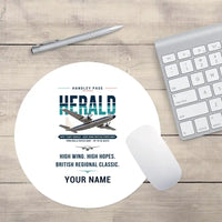 Thumbnail for Handley Page HPR.7 Dart Herald - Original + Name - Round Mouse Pad - White