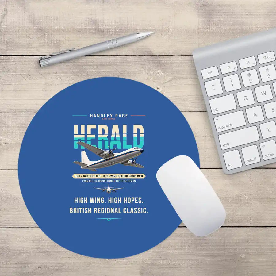 Handley Page HPR.7 Dart Herald - Original - Round Mouse Pad - Blue