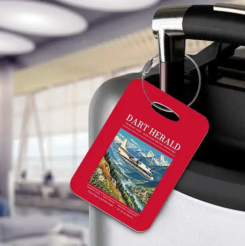 Handley Page HPR.7 Dart Herald - Poster - Luggage Tag - Red