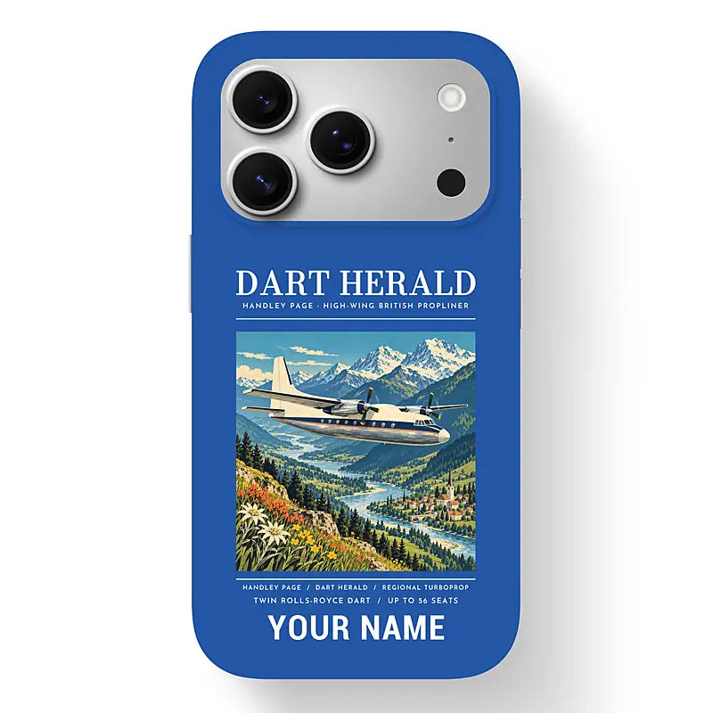 Handley Page HPR.7 Dart Herald - Poster + Name - MagSafe iPhone 17 Pro - Blue