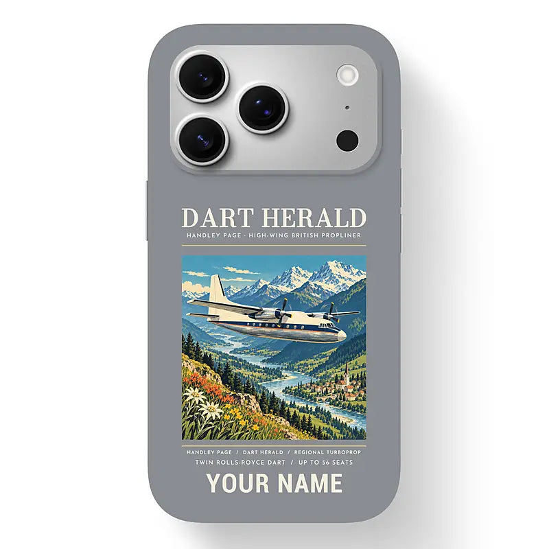 Handley Page HPR.7 Dart Herald - Poster + Name - MagSafe iPhone 17 Pro - Gray