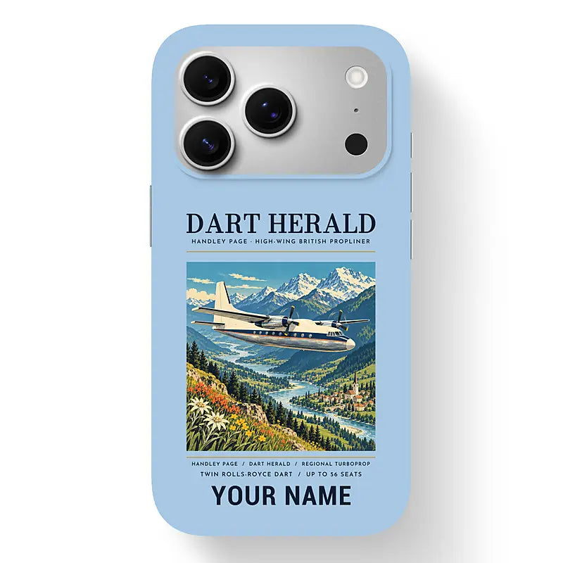 Handley Page HPR.7 Dart Herald - Poster + Name - MagSafe iPhone 17 Pro - Light Blue