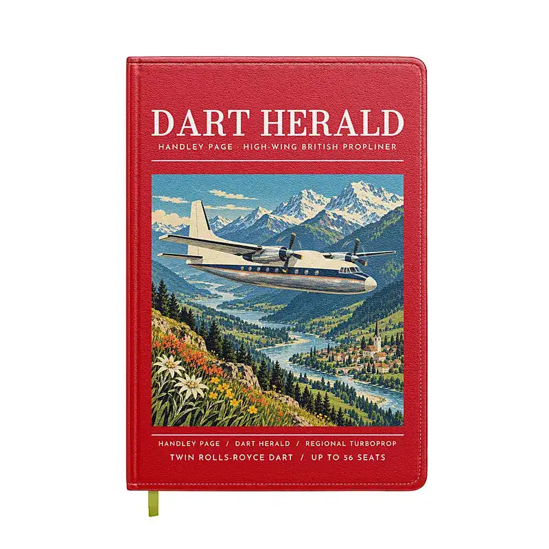 Handley Page HPR.7 Dart Herald - Poster - Notebook - Red
