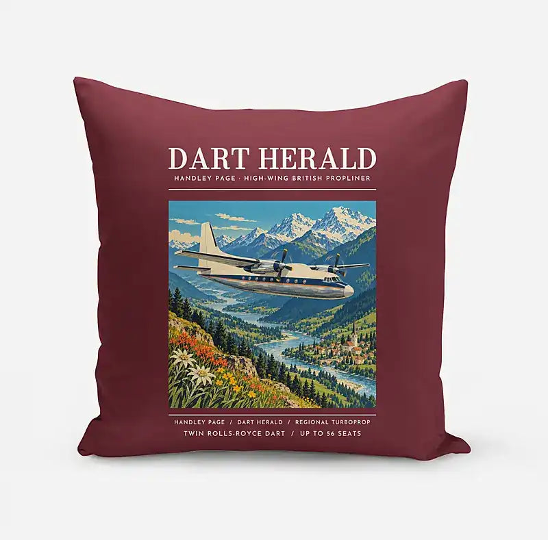 Handley Page HPR.7 Dart Herald - Poster - Pillow - Dark Red