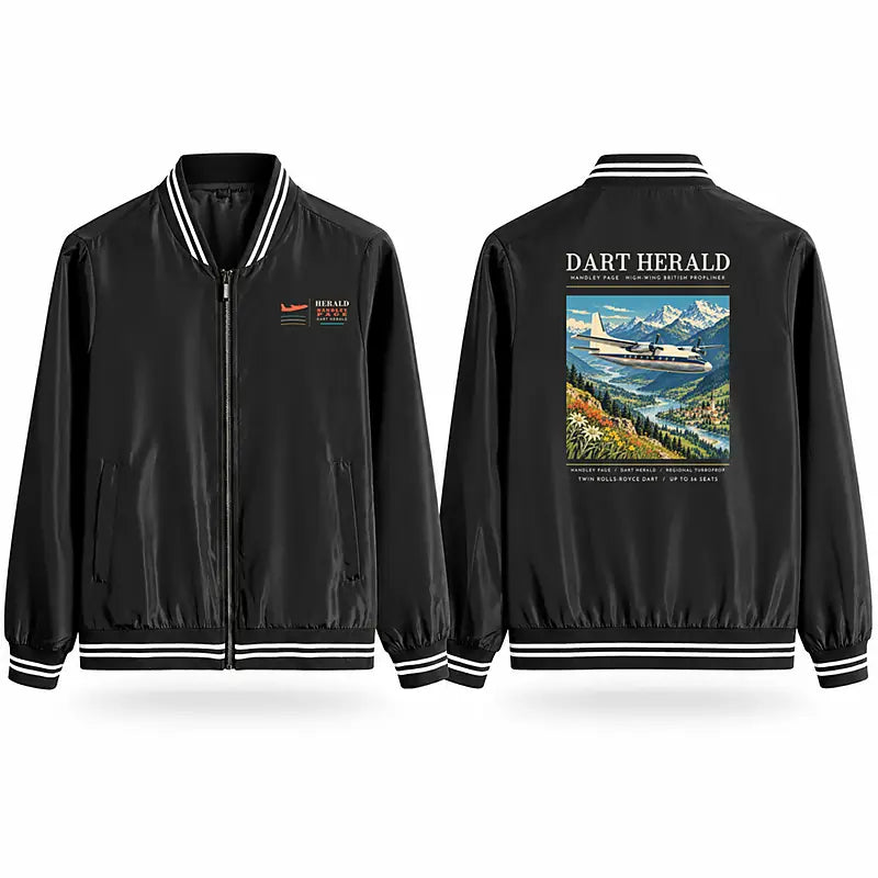 Handley Page HPR.7 Dart Herald Stylish Jackets - Baseball Collar - Poster - Black
