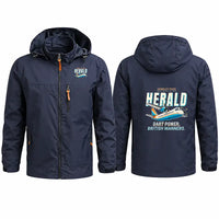 Thumbnail for Handley Page HPR.7 Dart Herald Stylish Jackets - Hooded Windbreaker - Cartoon - Navy Blue